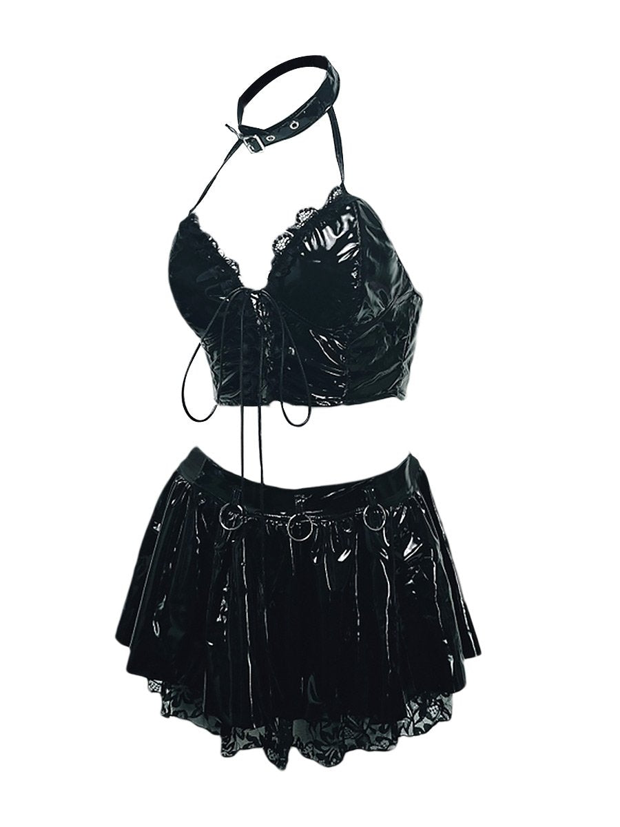 Animate Latex Misa Cosplay Outfit