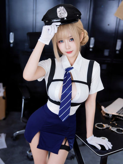 Sexy Police Officer Cosplay Uniform Set Anime Cop Cosplay Lingerie Suit 