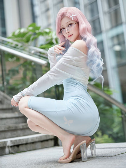 Sexy Secretary Bodycon Dress w/ Top