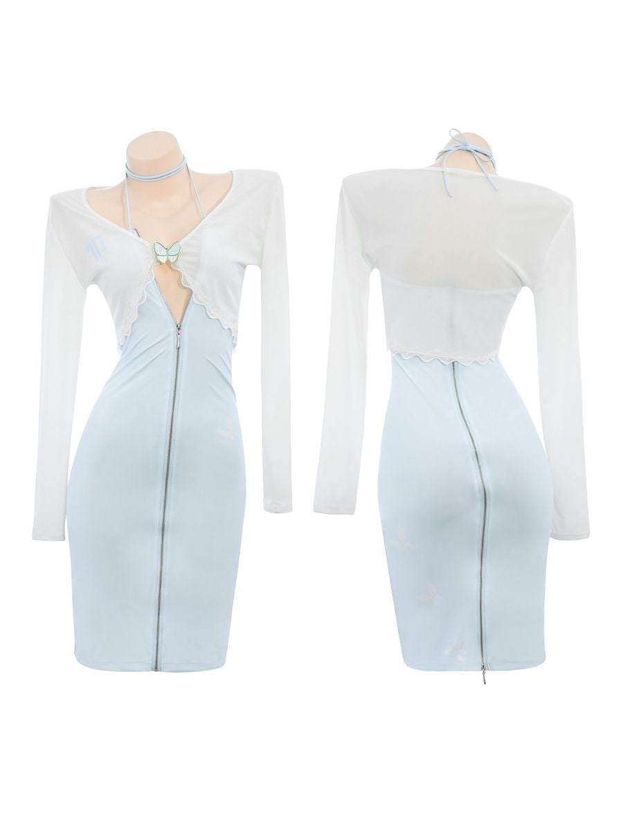 Sexy Secretary Bodycon Dress w/ Top