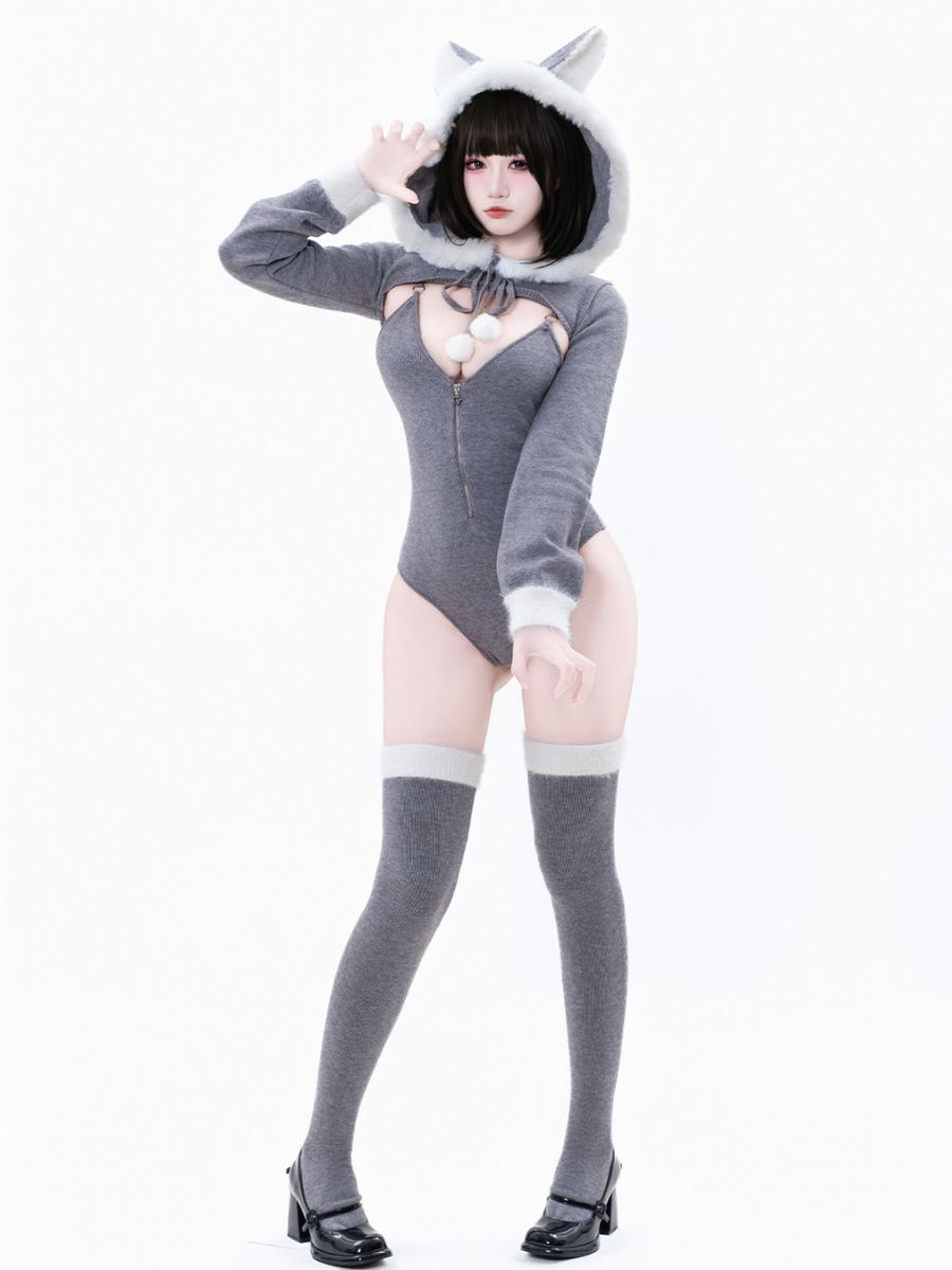 Gray Mrs Wolf Costume