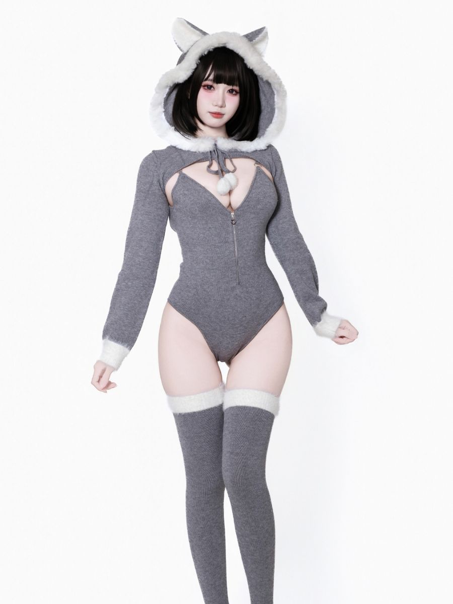 Gray Mrs Wolf Costume