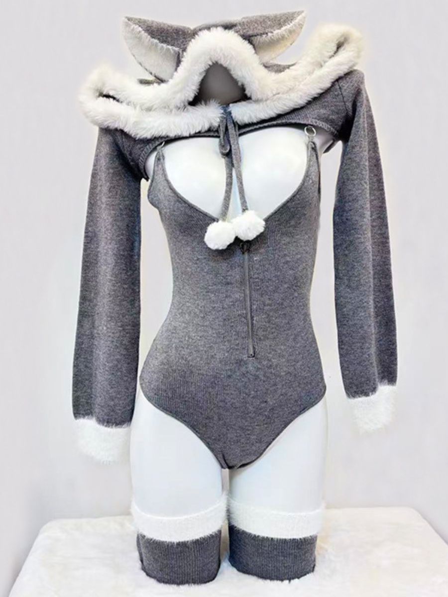 Gray Mrs Wolf Costume