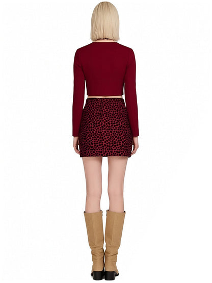 Midnight Villains Burgundy Leopard Oufit