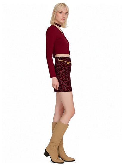 Midnight Villains Burgundy Leopard Oufit
