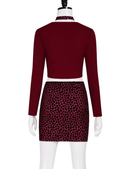 Midnight Villains Burgundy Leopard Oufit