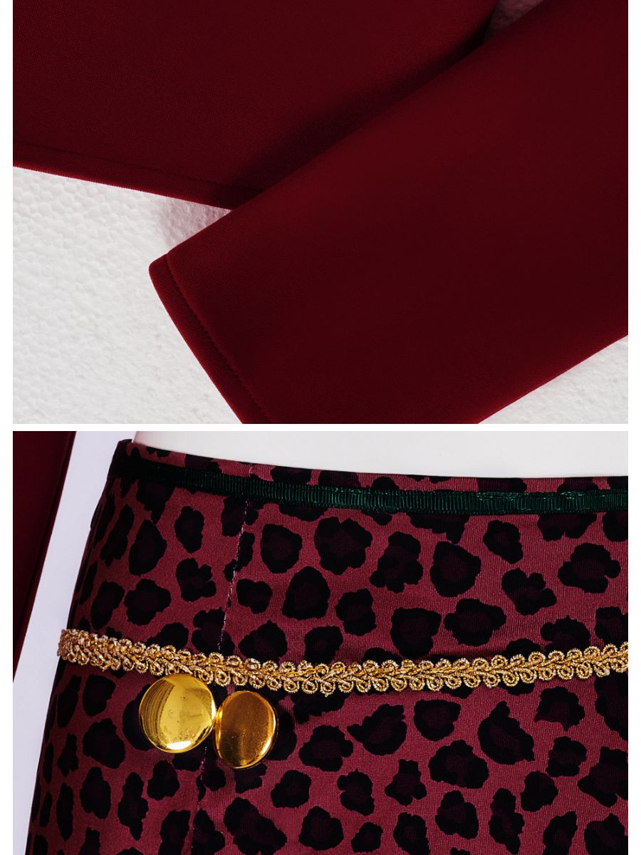 Midnight Villains Burgundy Leopard Oufit