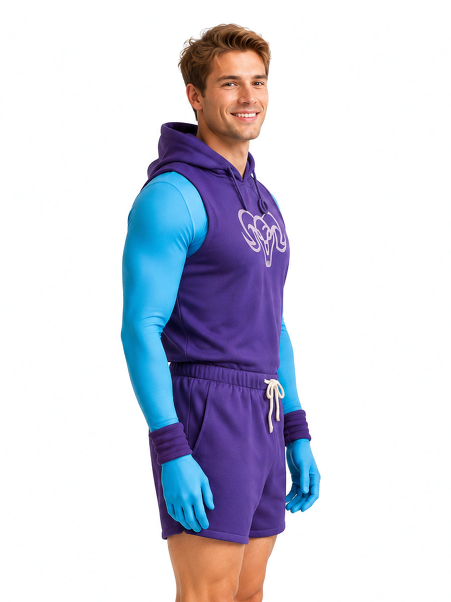 Skull Villain Hooded Vest and Shorts Outfit