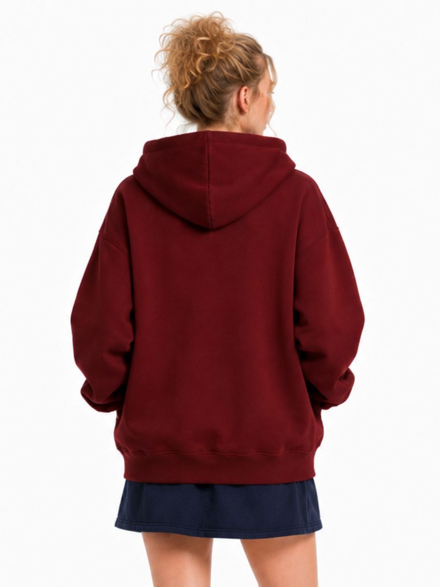 Spider Web Graphic Zip-Up Hoodie