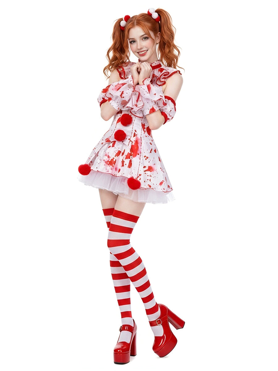 Splatter Print Circus Doll Costume