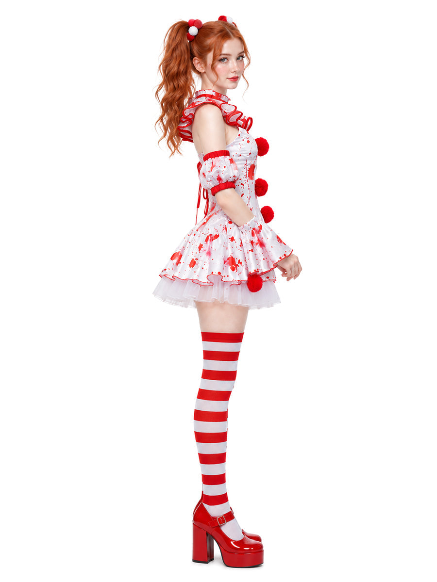 Splatter Print Circus Doll Costume
