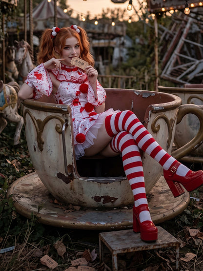Splatter Print Circus Doll Costume