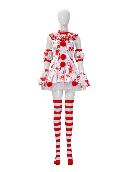 Splatter Print Circus Doll Costume