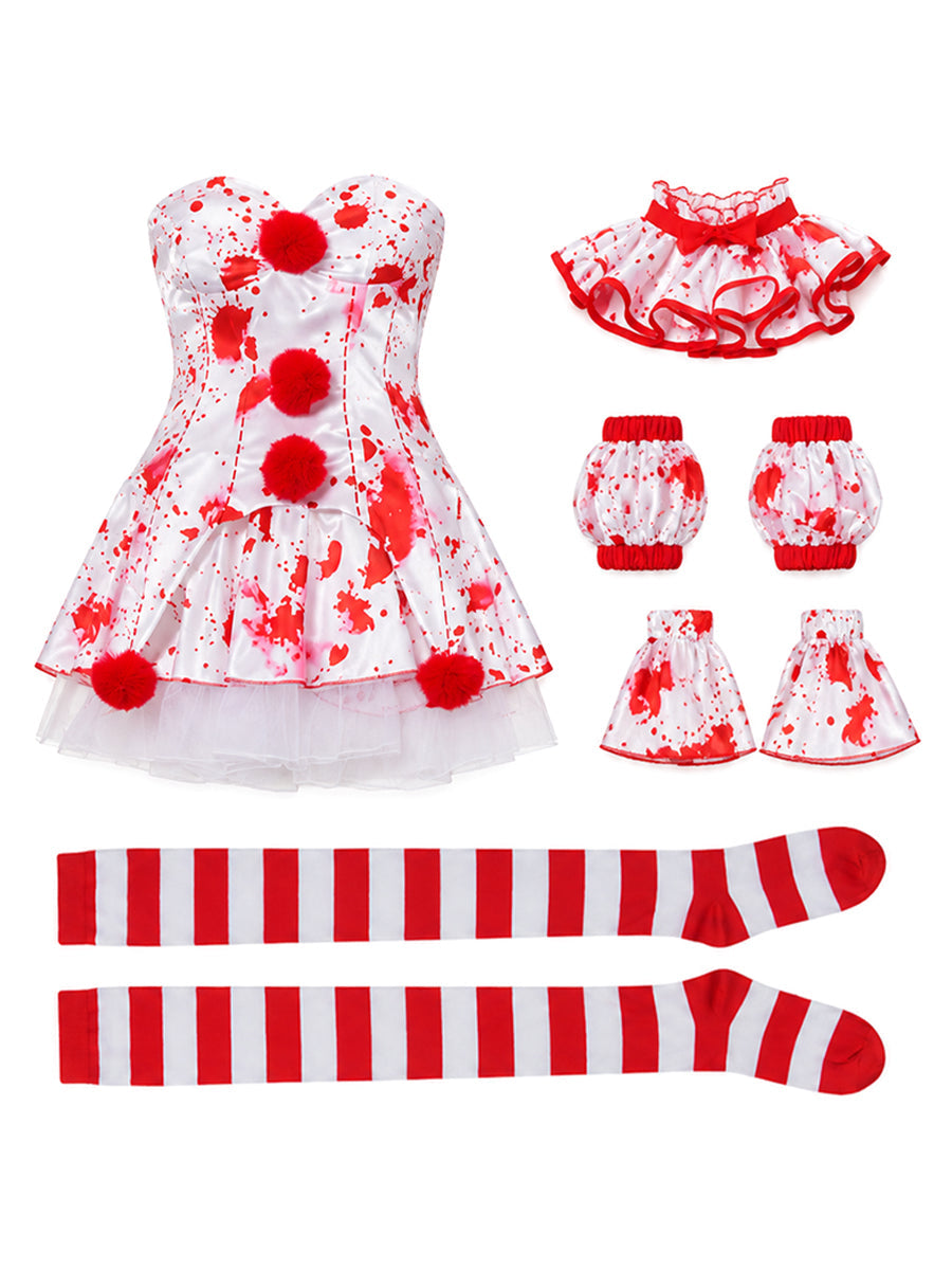 Splatter Print Circus Doll Costume
