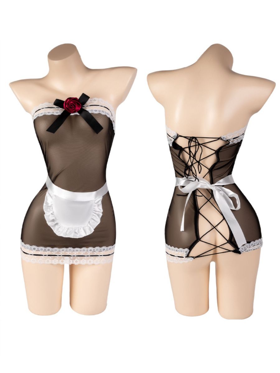 Strapless Mesh French Maid Dress