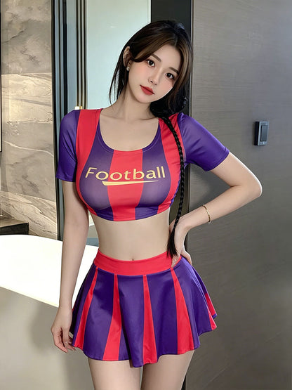 Striped Cheerleader Style Costume Set