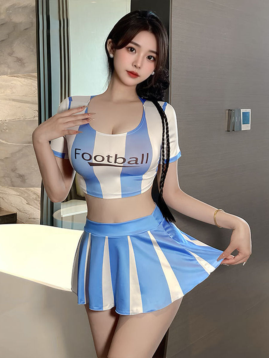 Striped Cheerleader Style Costume Set
