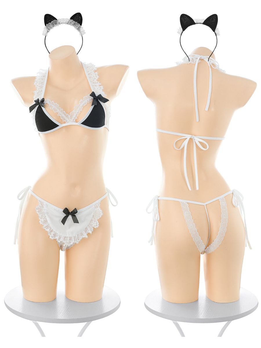Sweet Cat-Ear Maid Bikini Set