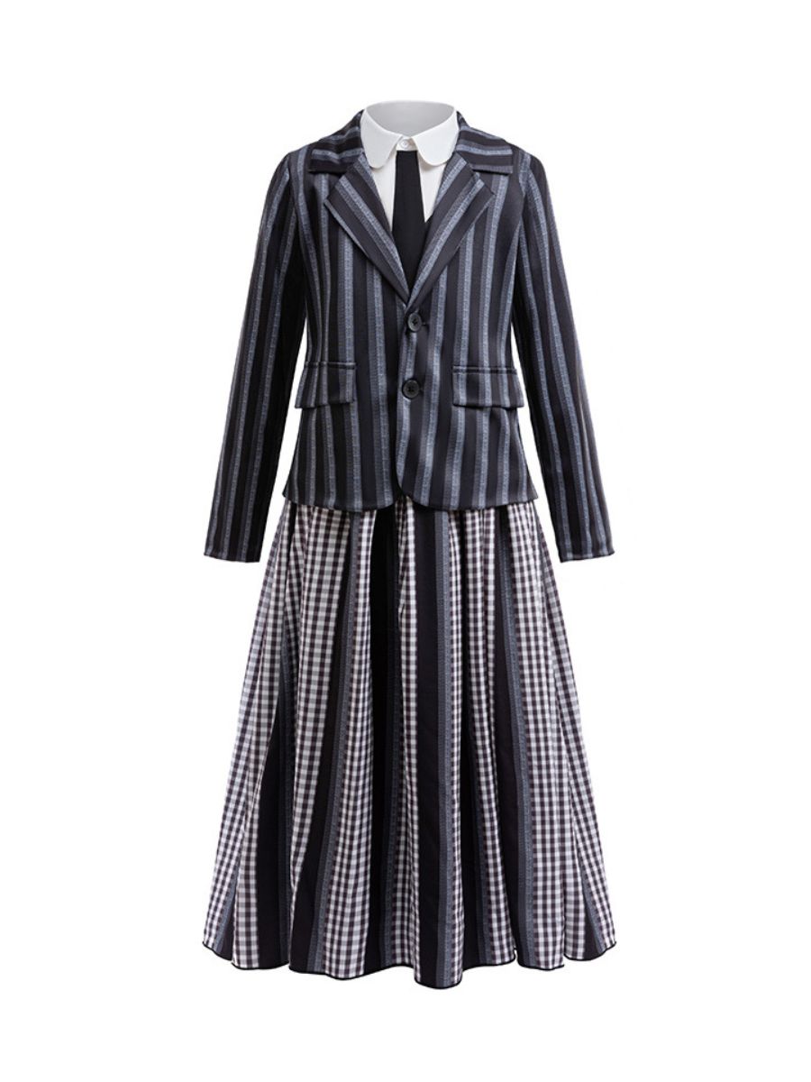 Kids Gothic Striped School Uniform