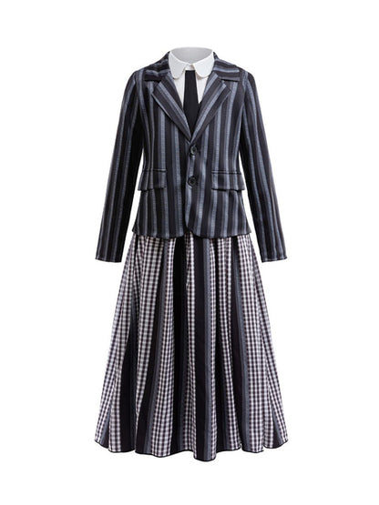 Kids Gothic Striped School Uniform