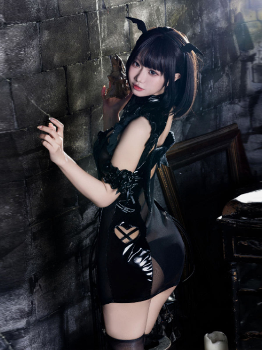 Wet Look Angel & Devil Cosplay Costume