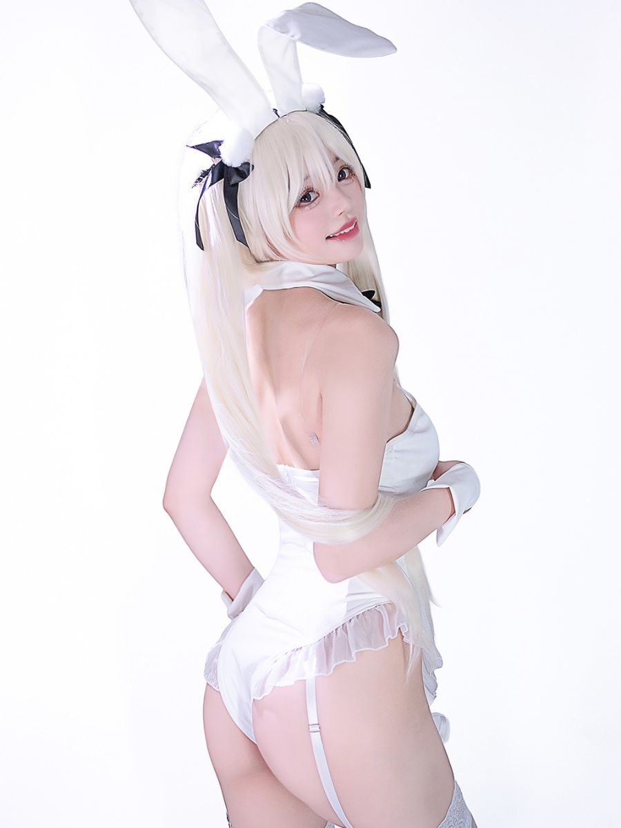 White Bunny Girl Cosplay Bodysuit