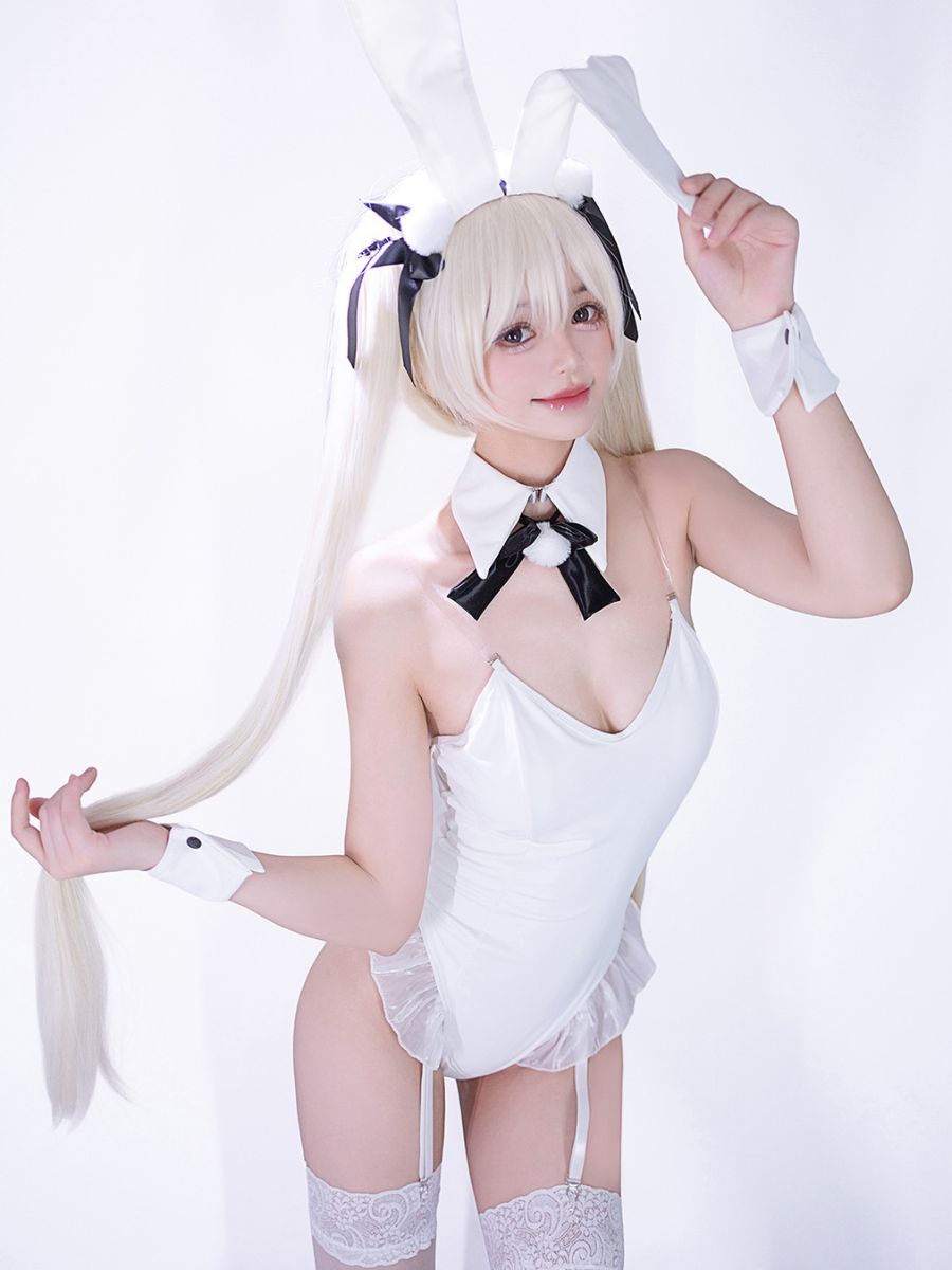 White Bunny Girl Cosplay Bodysuit