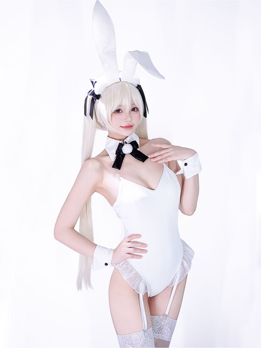 White Bunny Girl Cosplay Bodysuit