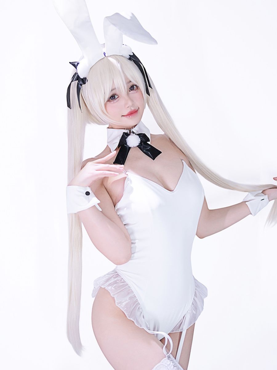 White Bunny Girl Cosplay Bodysuit