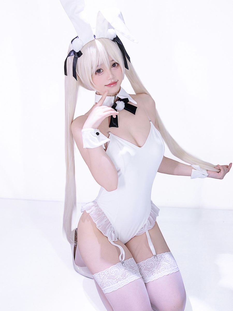 White Bunny Girl Cosplay Bodysuit