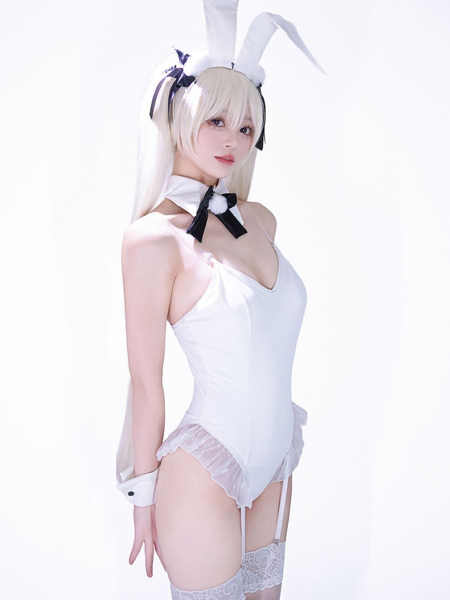 White Bunny Girl Cosplay Bodysuit