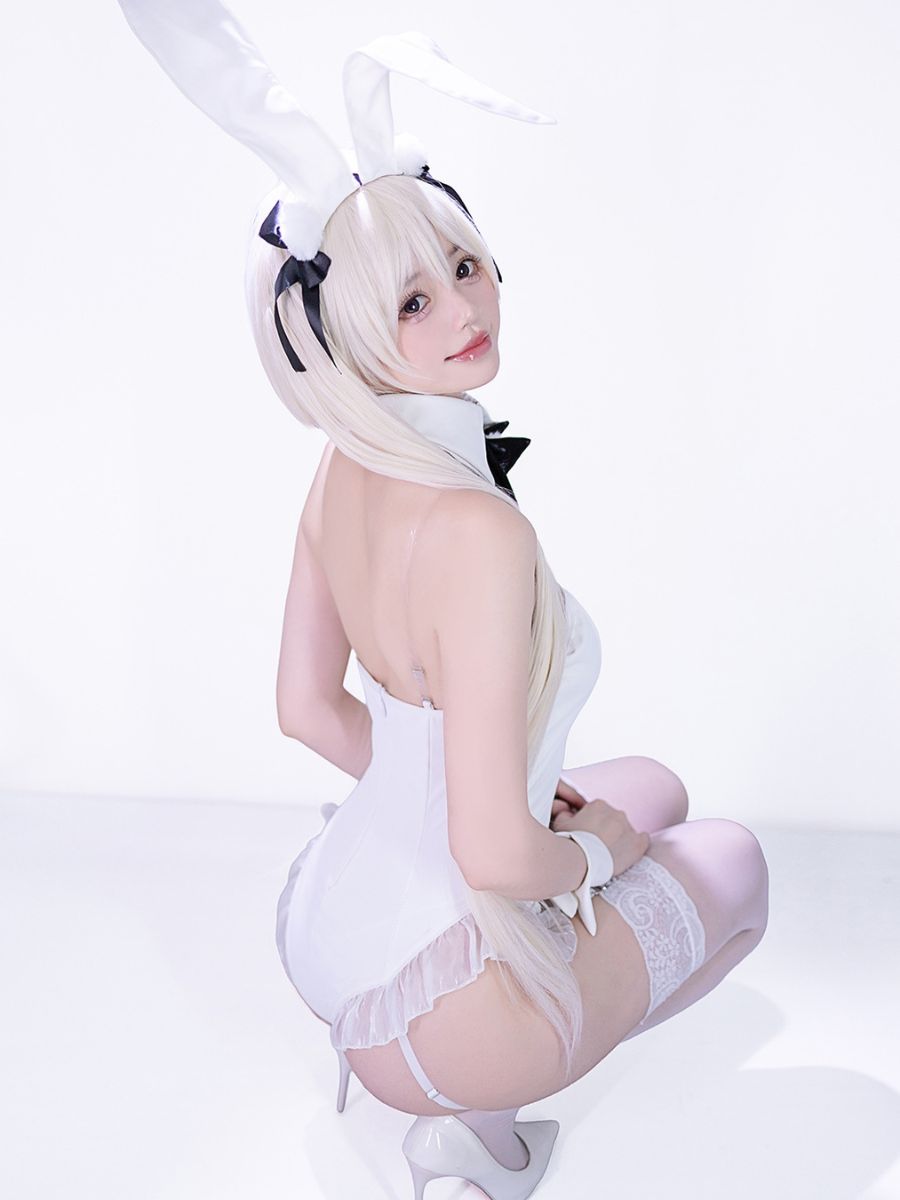White Bunny Girl Cosplay Bodysuit