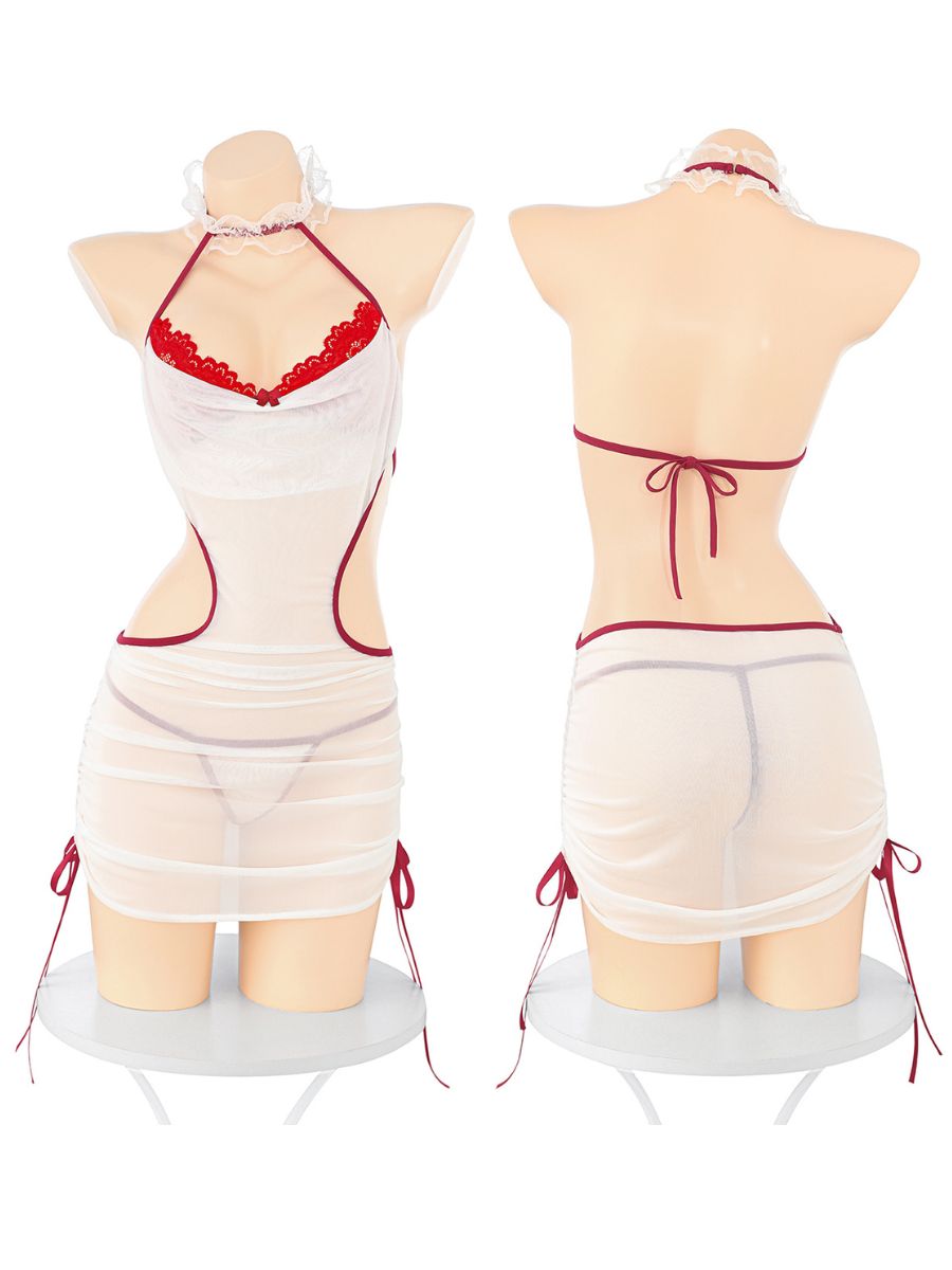 White Mesh Nurse Cosplay Lingerie