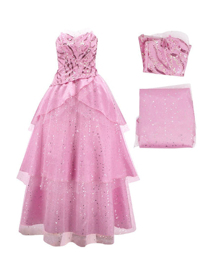 Pink Witch Sequins Top and Tulle Skirt