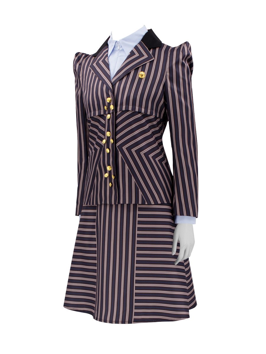Brown Striped Witch Blazer and Dress Set