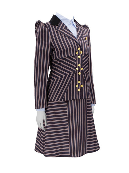 Brown Striped Witch Blazer and Dress Set