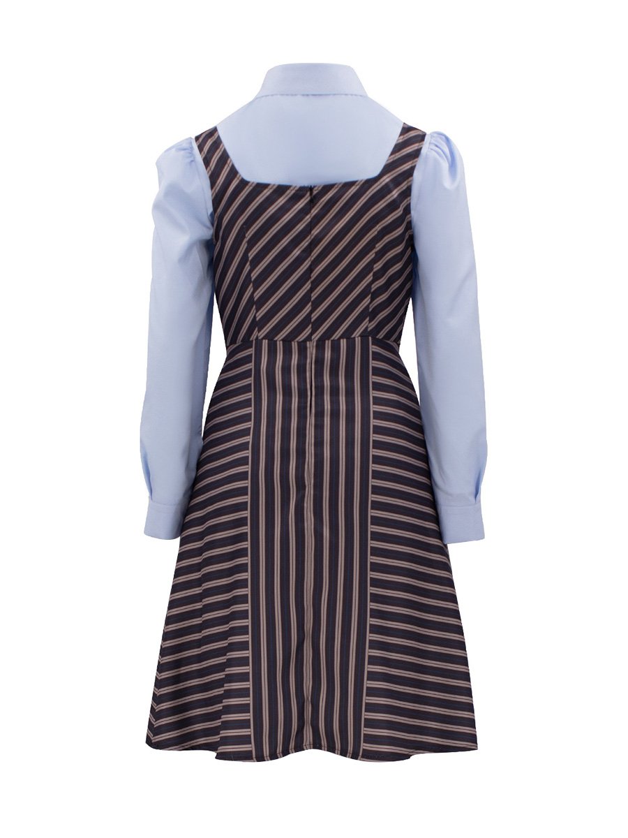 Brown Striped Witch Blazer and Dress Set