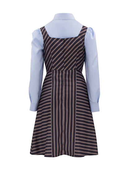 Brown Striped Witch Blazer and Dress Set