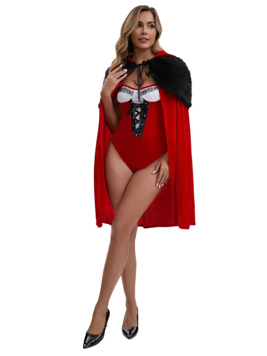 Sexy Mrs Claus Bodysuit and Cape