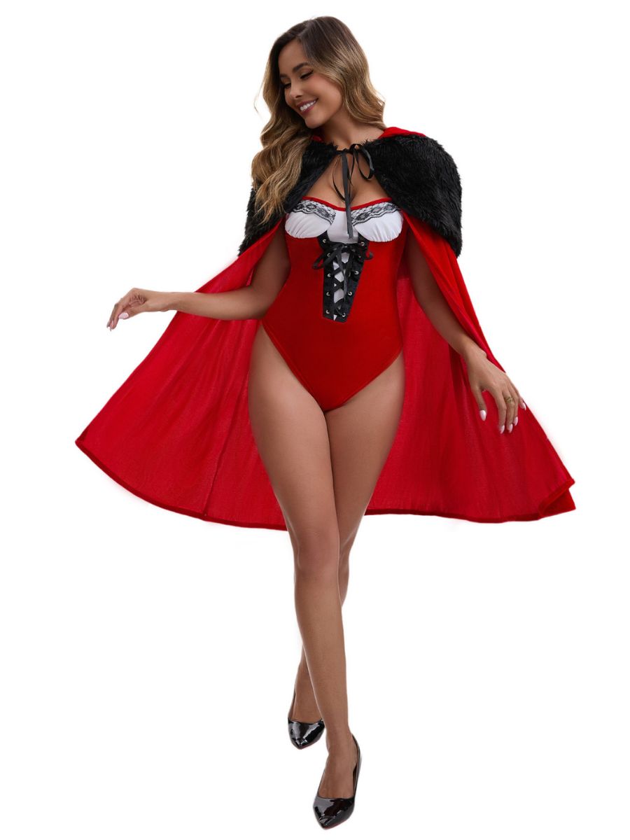 Sexy Mrs Claus Bodysuit and Cape