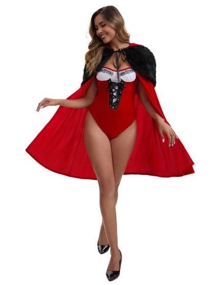 Sexy Mrs Claus Bodysuit and Cape