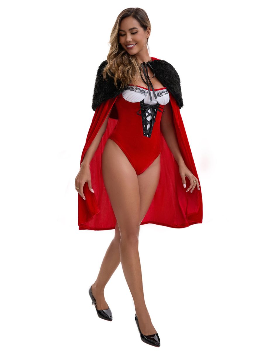 Sexy Mrs Claus Bodysuit and Cape