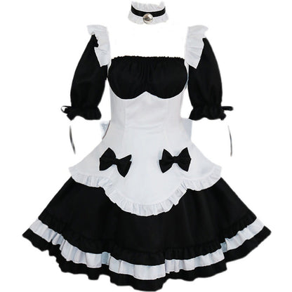 Yomorio Anime Maid Cosplay Costume Gothic Lolita Outfits 7 Pieces Adult Maid Halloween Uniform