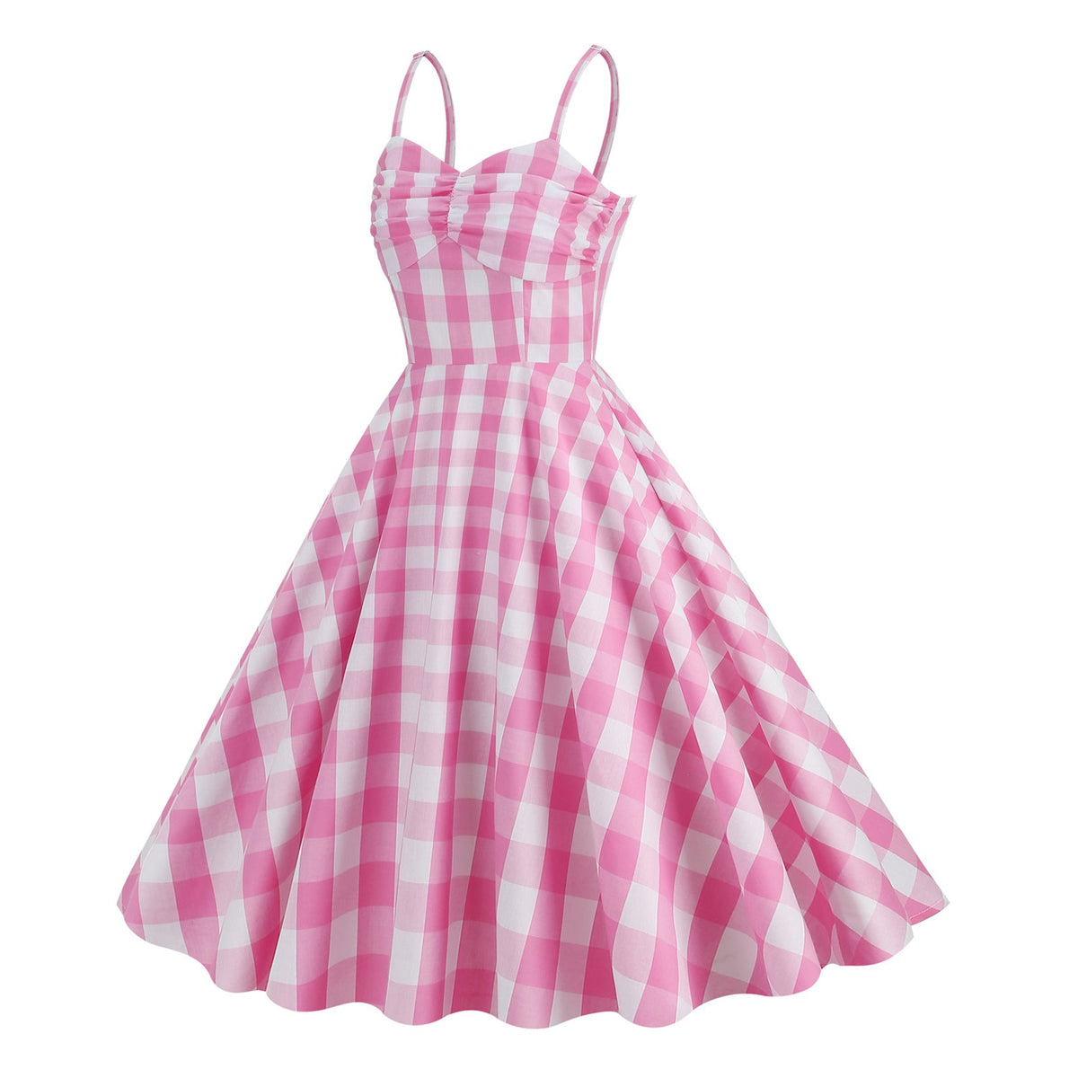 Gingham A-line Midi Dress