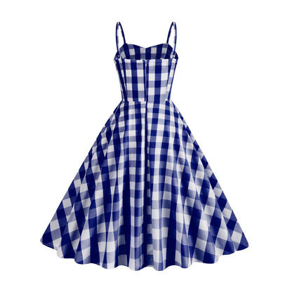 Gingham A-line Midi Dress