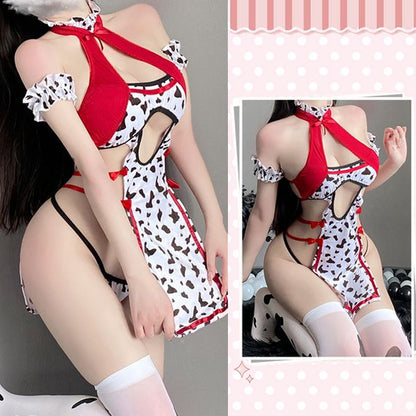 Yomorio Sexy Cow Lingerie Cute Exotic Babydoll Dress Lolita Anime Cosplay Costume