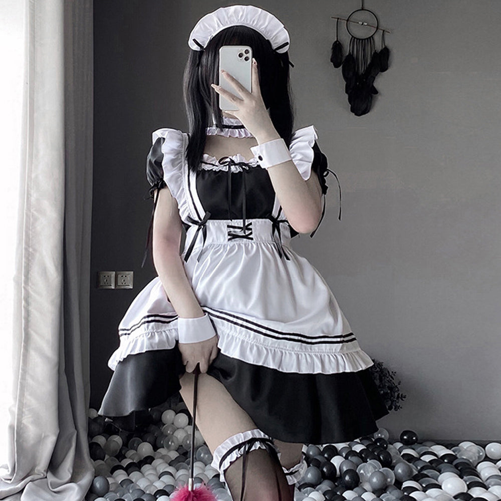 Yomorio Sexy Maid Costume Cute Lolita Cosplay Outfit French Apron Maid Fancy Dress